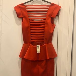 Arden B Red Peplum Mini Dress